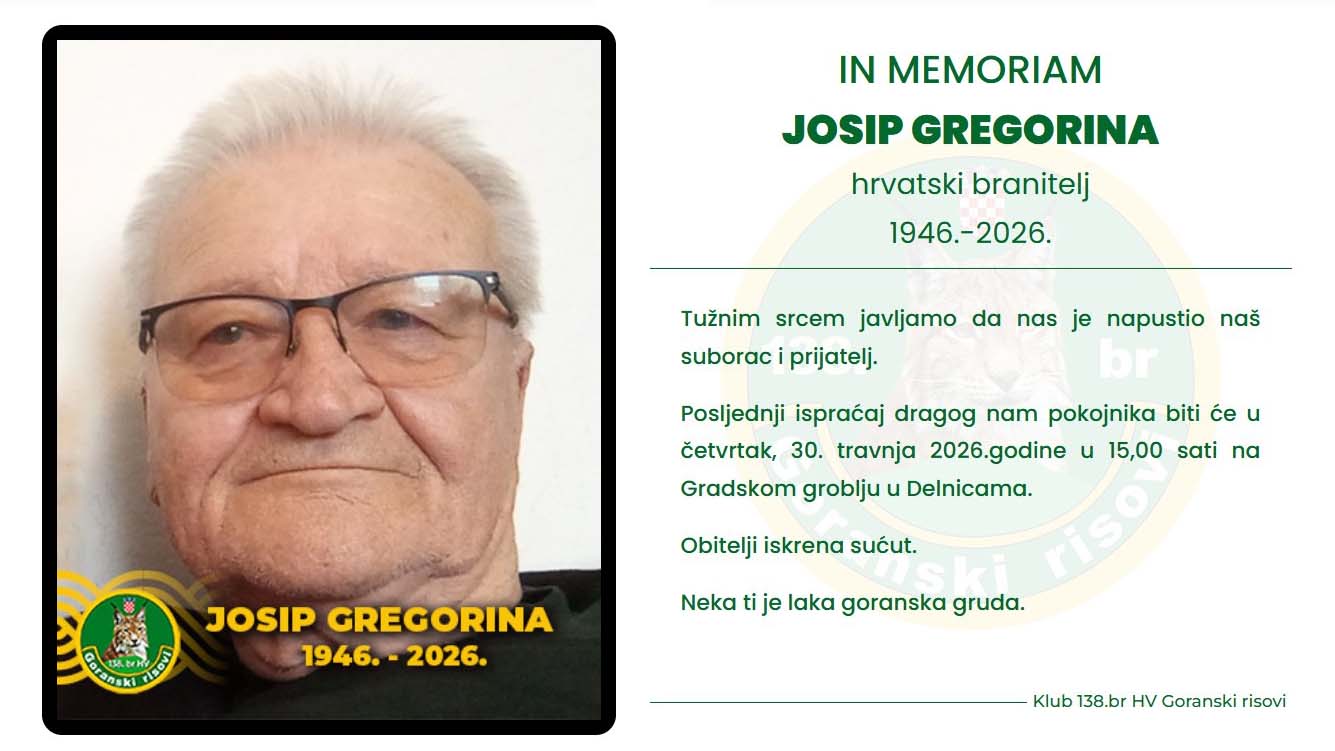JOSIP GREGORINA ISTAKNUTA
