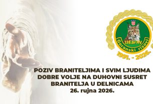 POZIV NA DUHOVNI SUSRET BRANITELJA U DELNICAMA